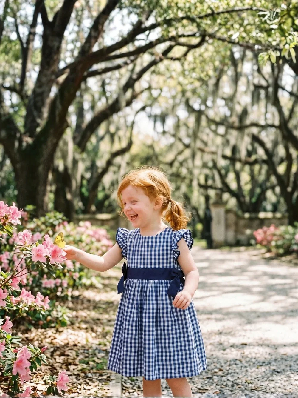 Lil Cactus Girls Royal Blue and White Gingham A-Line Dress Size 4T